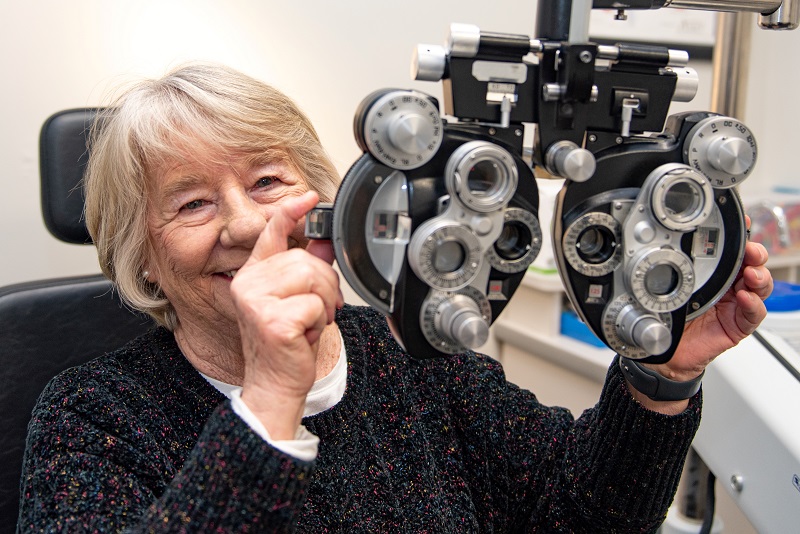 woman having comprehensive eye exam
