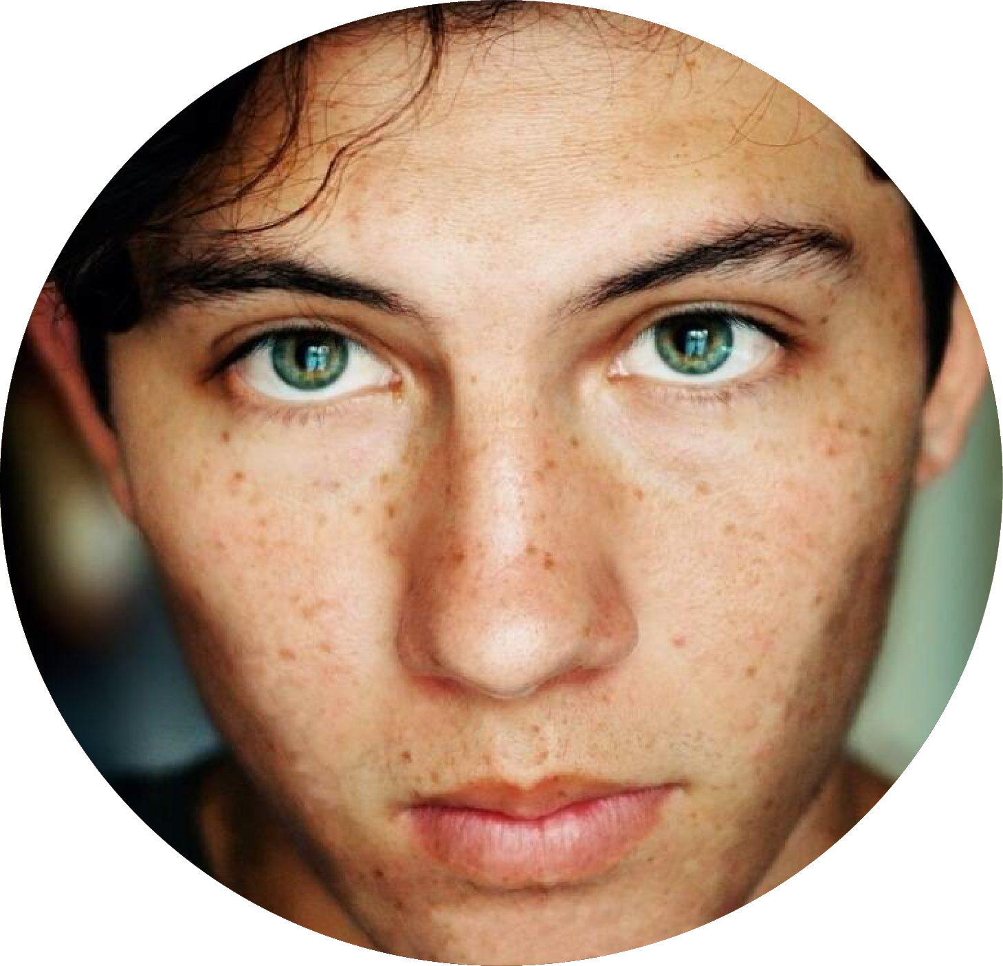 boy green eyes freckles