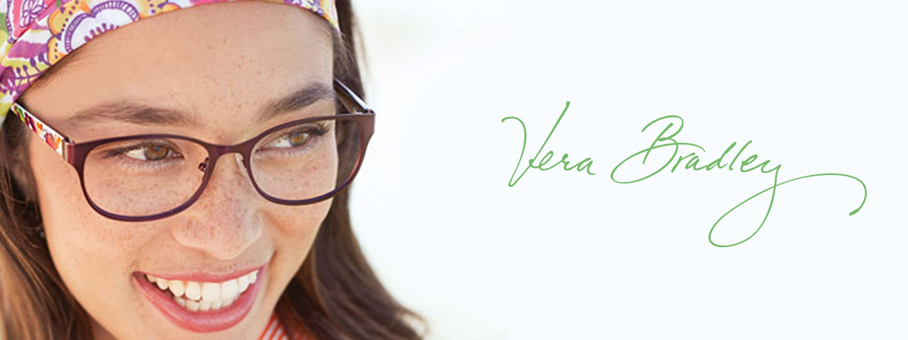 Woman Wearing Vera Bradley Designer Eyeglass Frames