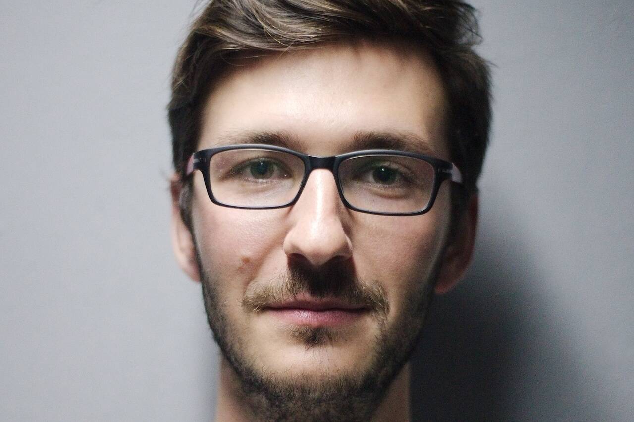 young man glasses portrait