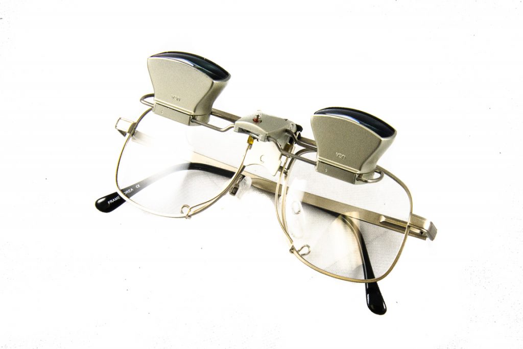 Sightscope bioptic glasses flipped up