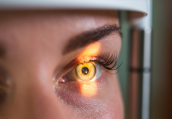 Closeup of Retinal Exam on Woman
