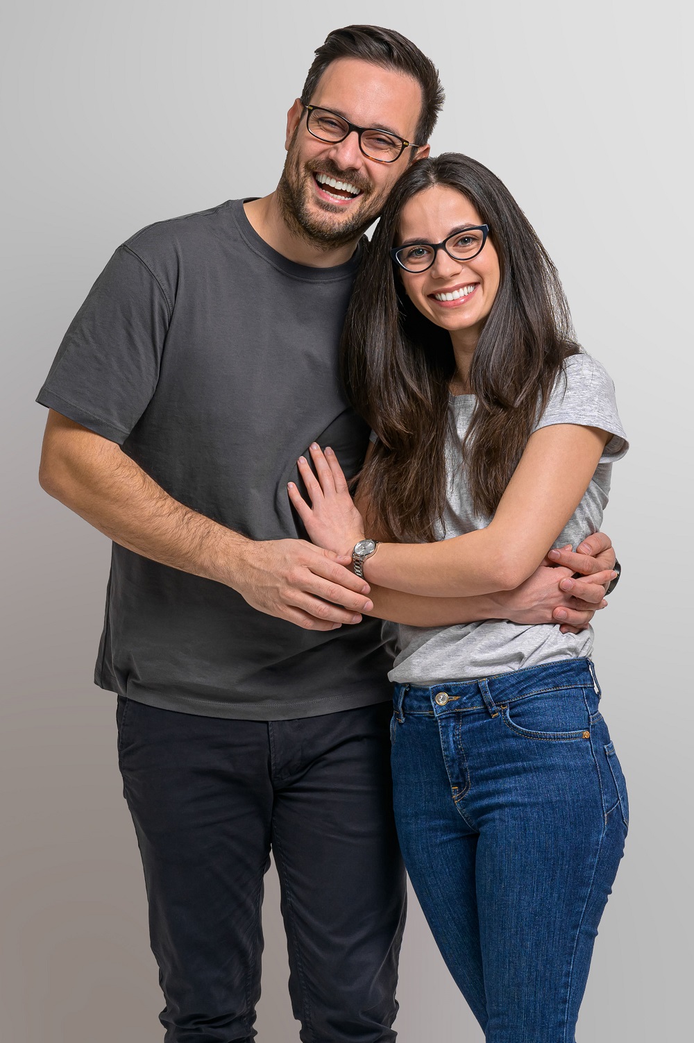 Couple with glasses