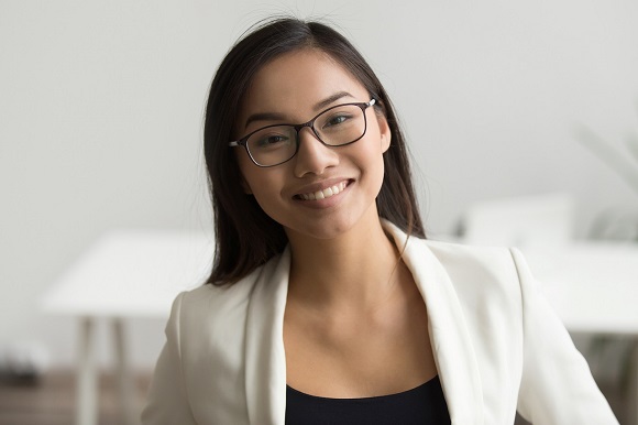 portrait of smiling young professional woman