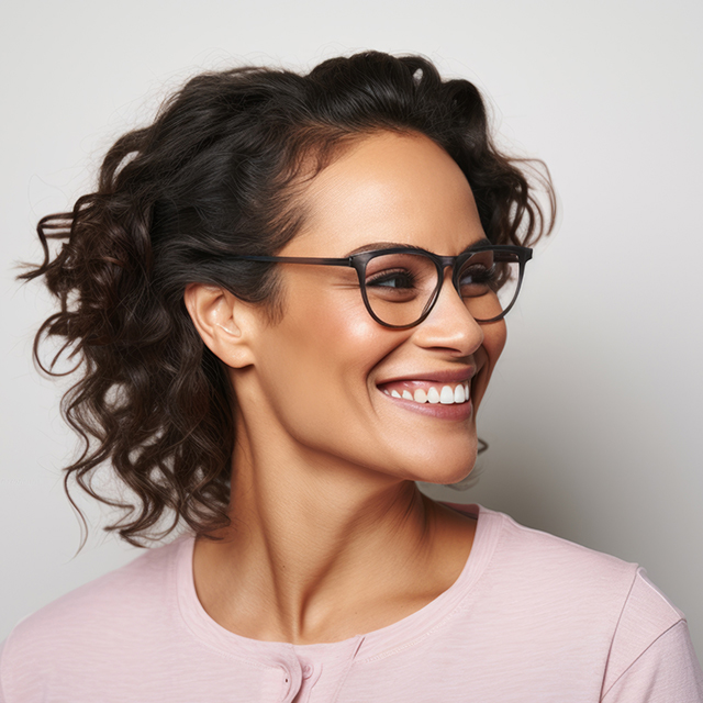 Female Smiling Wearing Eyeglasses