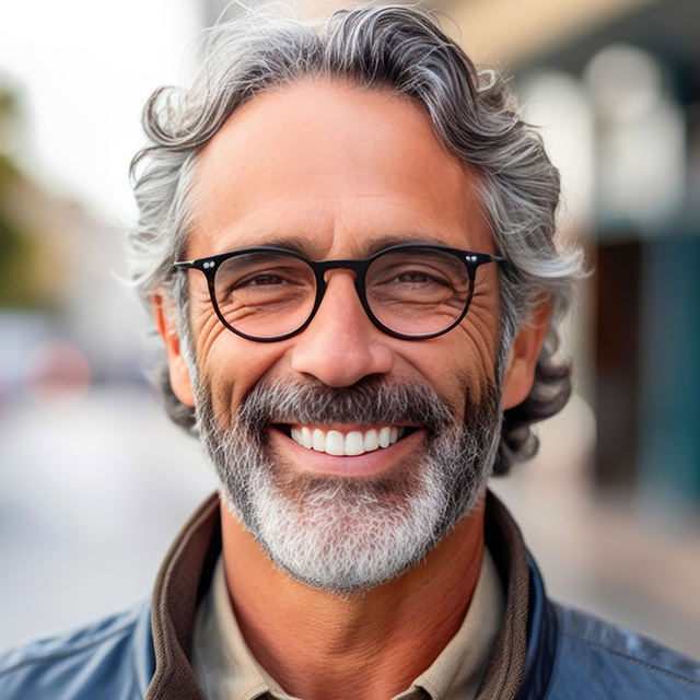 Male Smiling Wearing Eyeglasses