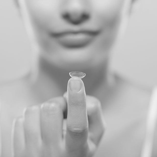 Female Holding Contacts