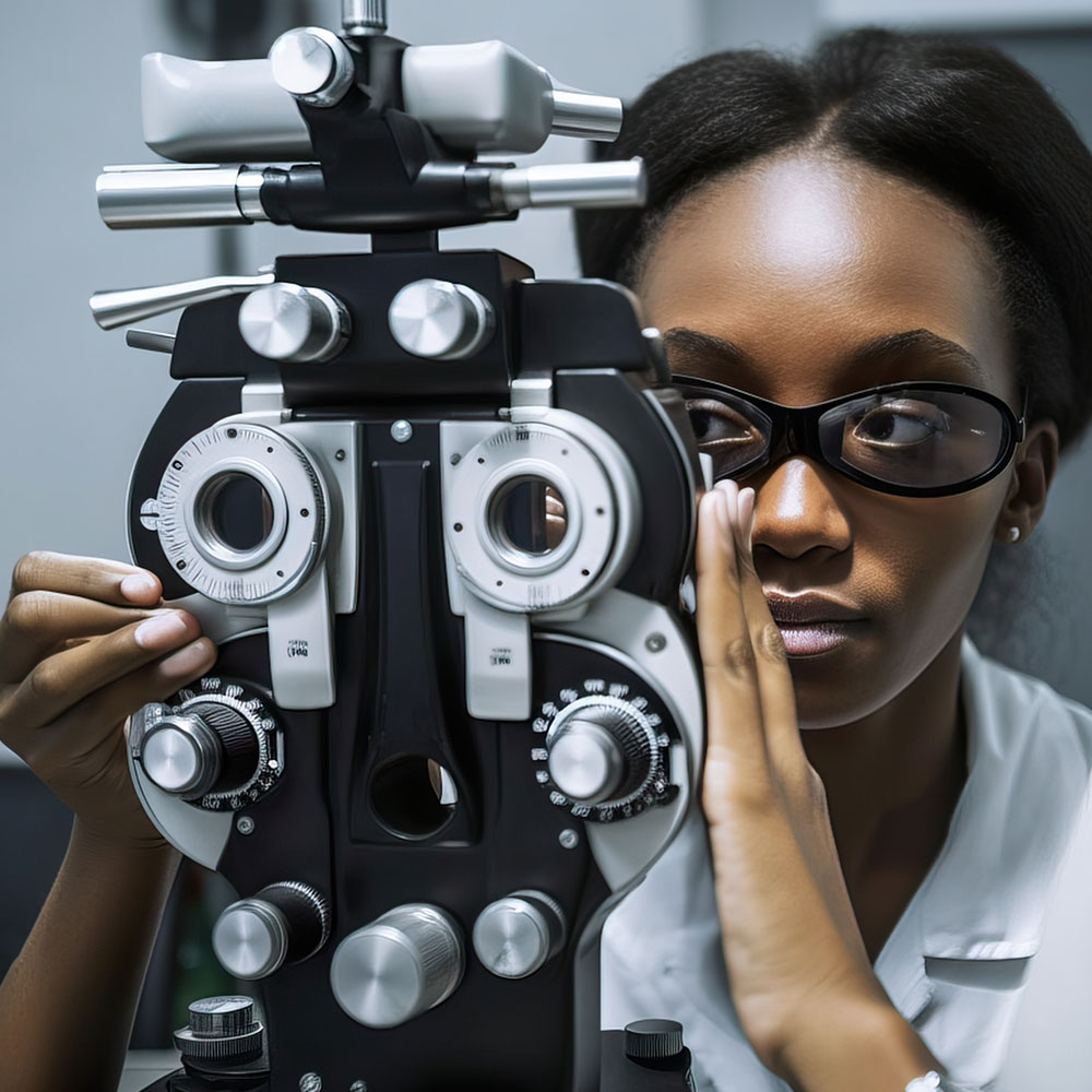 African Female Eye Exam