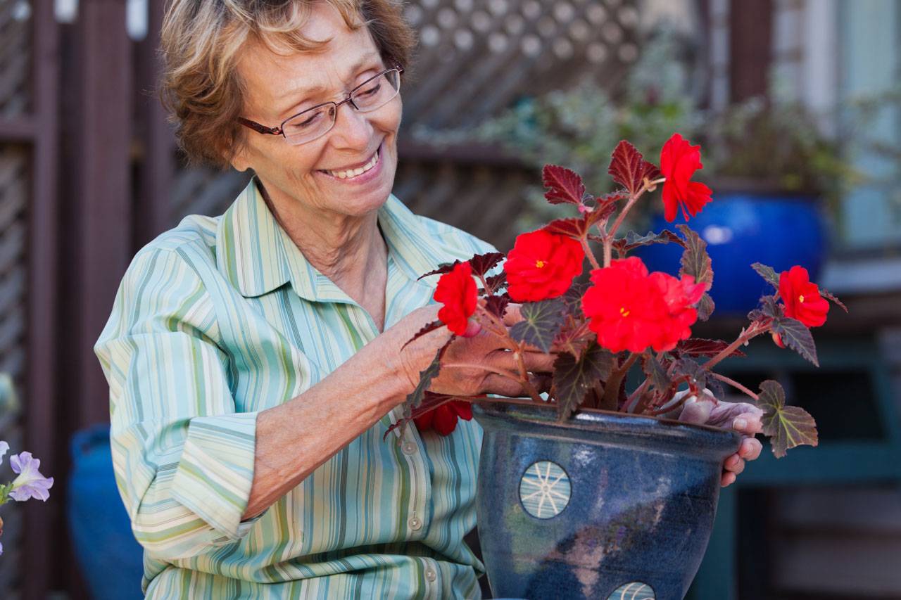 Senior Woman with Flowerpot 1280×853