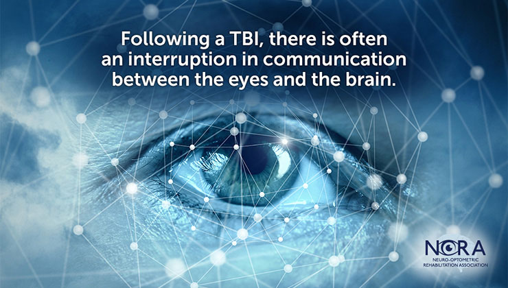 slide that says Following a TBI there is often an interruption in communication between the eyes and the brain. 