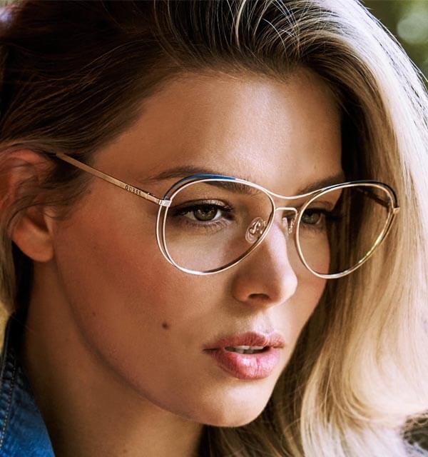 guess lady with eyewear