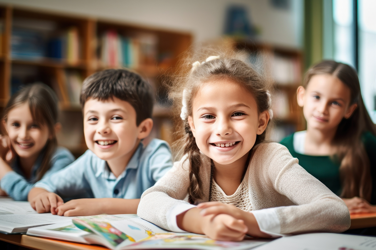 Smiling children in classroom