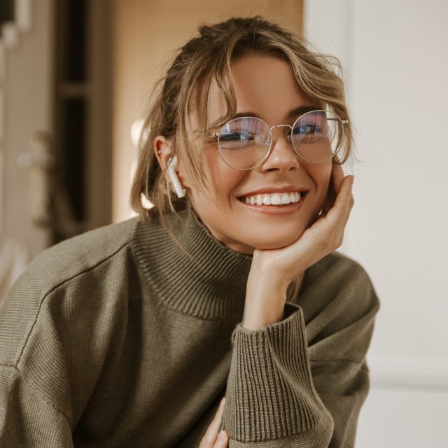 young woman modeling eyeglasses 640x640