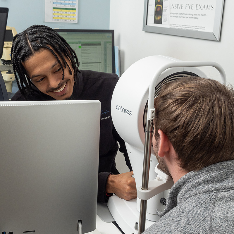 Male Doctor and Patient Eye Exam
