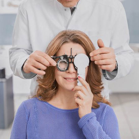 lady having eye exam