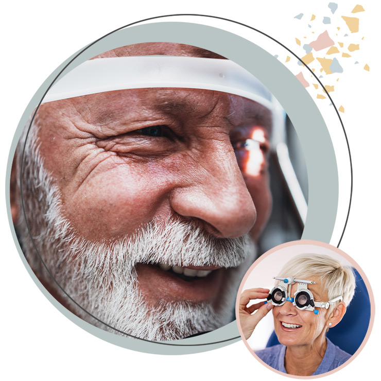Senior couple have comprehensive eye disease exams