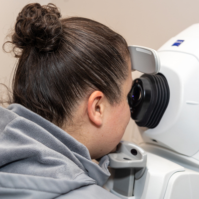 woman at an eye exam