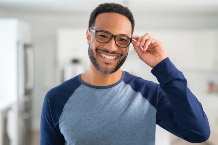 man wearing Neurolens eyeglasses