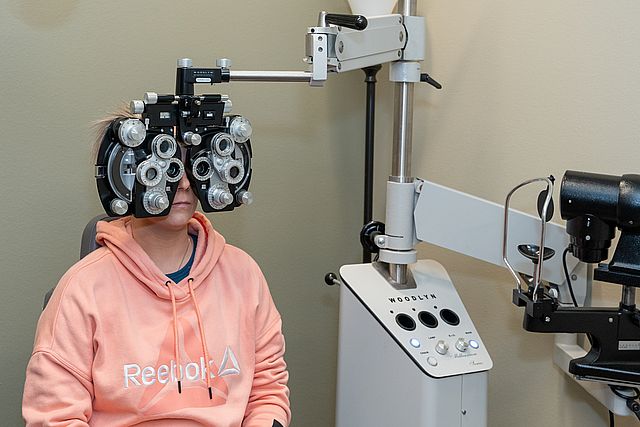 woman having eye exam