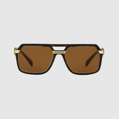 pair of brown versace sunglasses