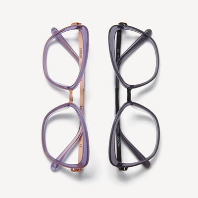 two pairs of modo eyeglasses