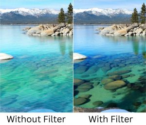 what does a polarizing filter do before after