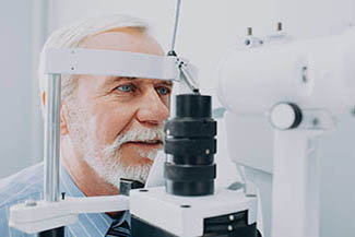 Senior Patient Receiving Eye Exam
