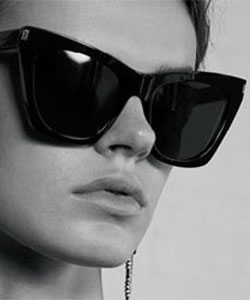 Model wearing Burberry sunglasses