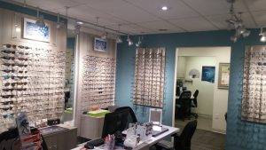 brooklin vision care optical wall and exam room