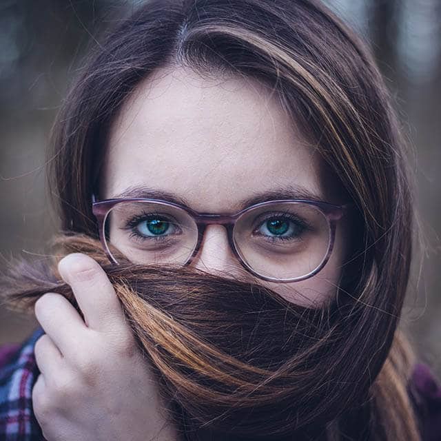 Girl wearing eyeglasses in Modesto